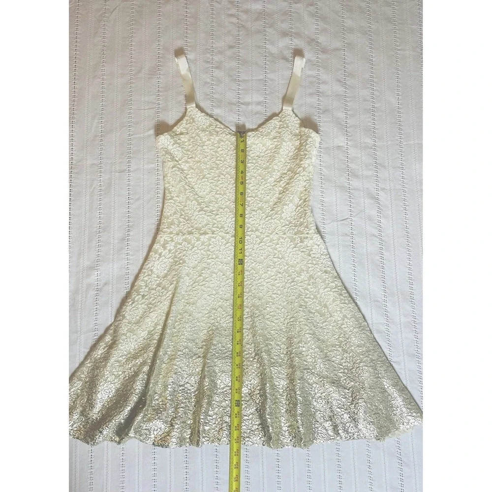 Free People Cream Lace Metallic Ombré Fit And Flare Dress. Large.‎ Bridal.